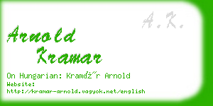 arnold kramar business card